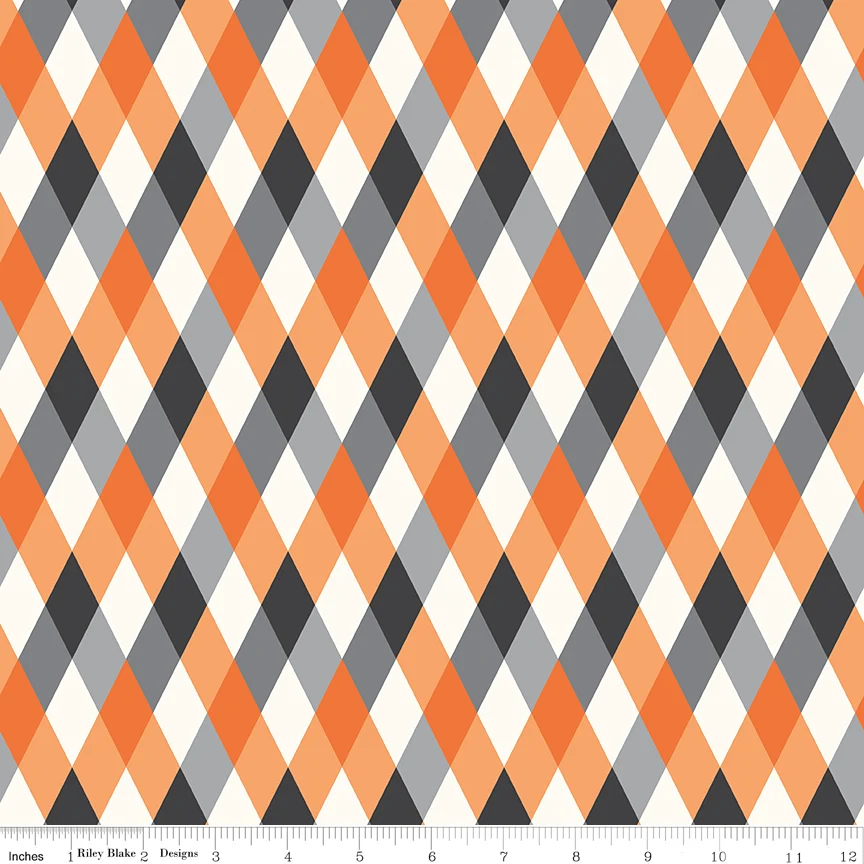 Frank and Friends DIAMONDS ORANGE C17473-ORANGE Fabric Yardage - Image 2