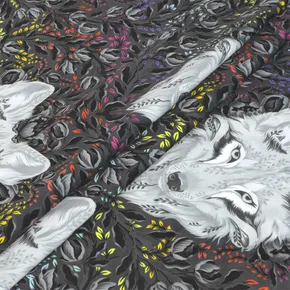 Free Spirit Tula Pink True Colors Graywork Minky MKTP008.CARBON Wolf of Pink Street - Carbon