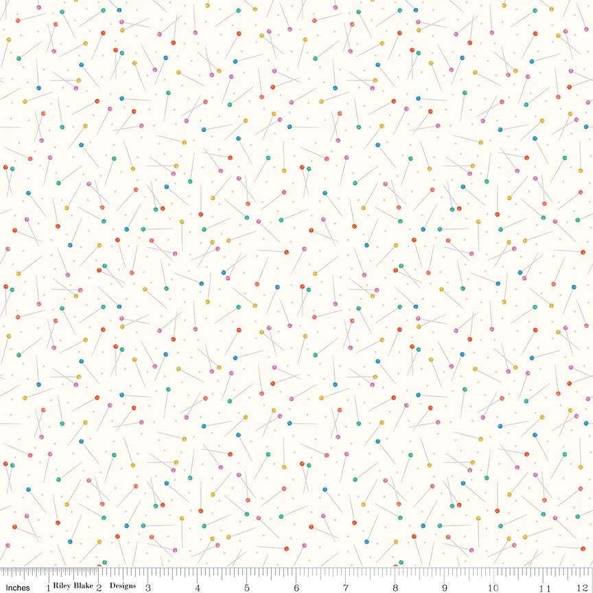 Hand Made by Riley Blake C16594-CLOUD Pins Cloud Fabric - Image 2