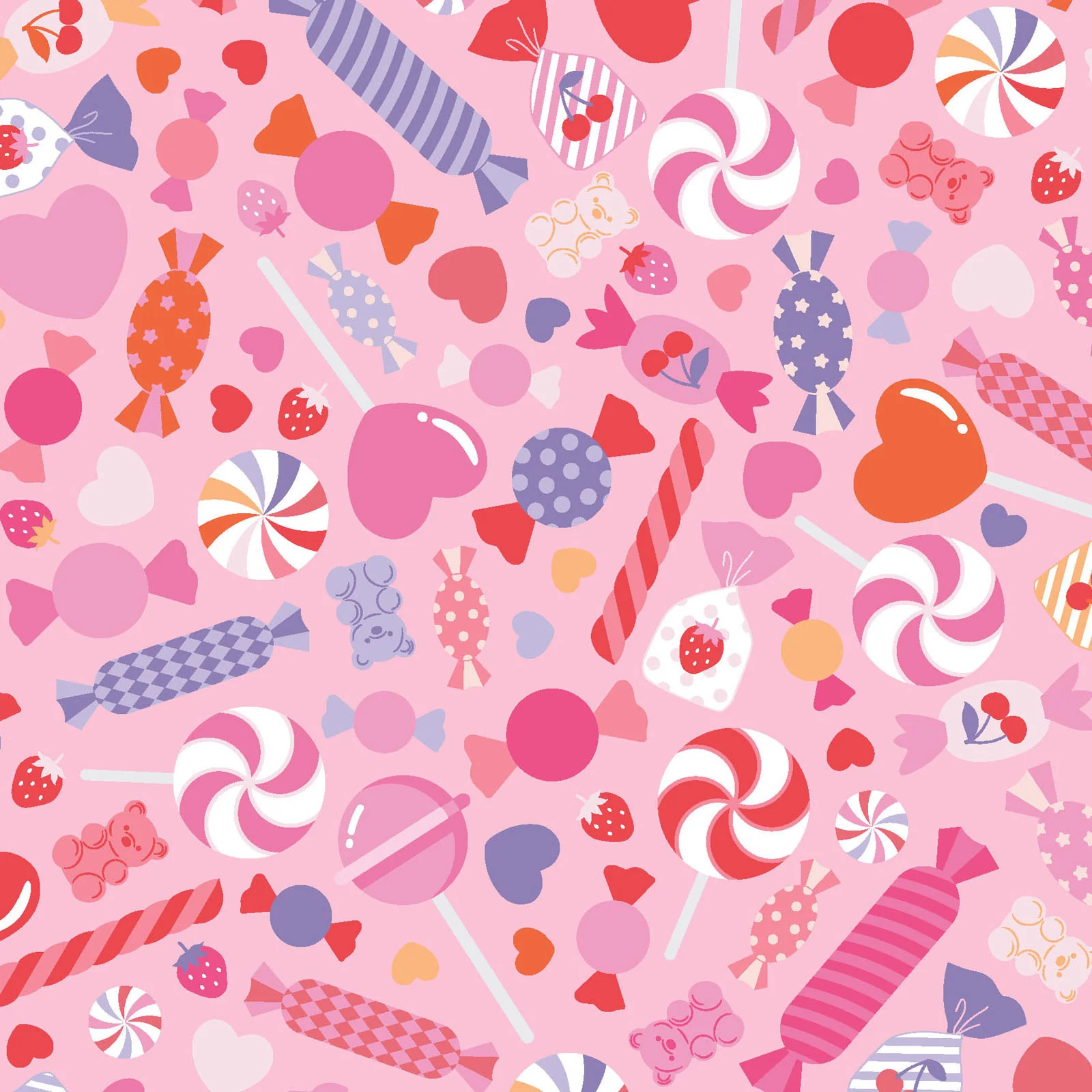 Kimberbell Maywood Studios Sweet Shoppe Candy Salad Pink MAS11022-P Fabric Yardage