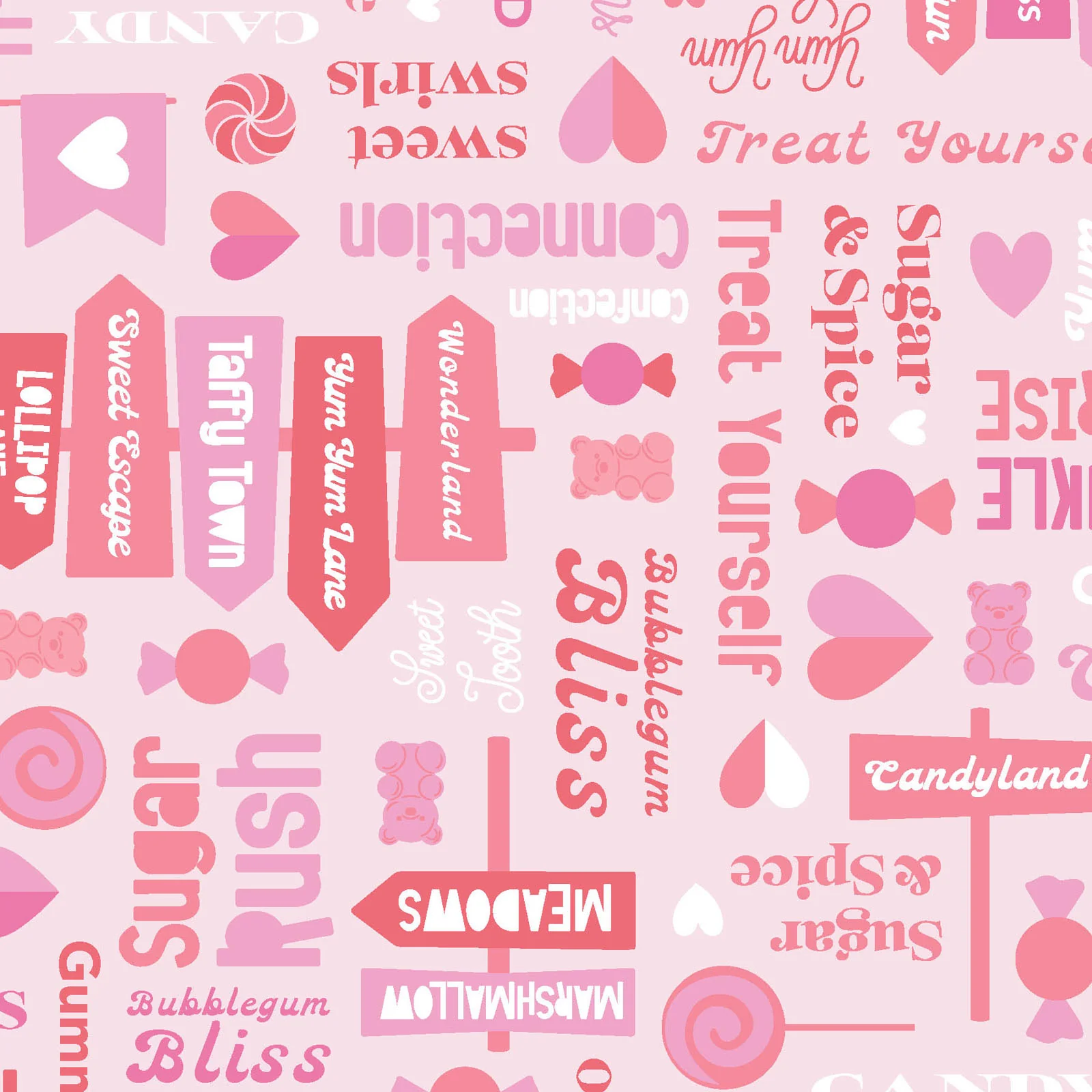 Kimberbell Maywood Studios Sweet Shoppe Sweet Streets Pink MAS11023-P Fabric Yardage