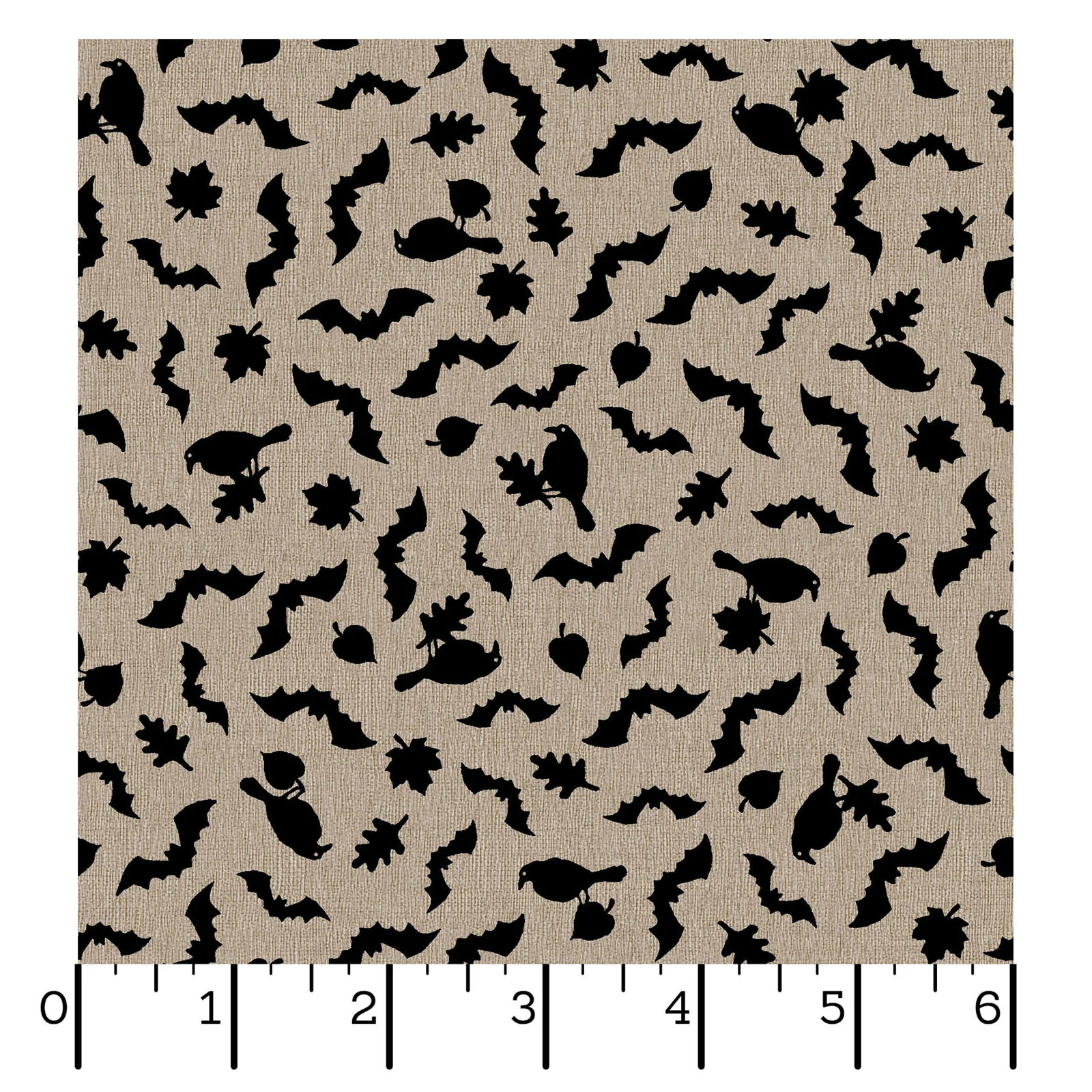 Maywood Studios Pumpkin Grove BATS AND CROWS TAN/BLACK MAS11185-TJ Fabric Yardage - Image 2