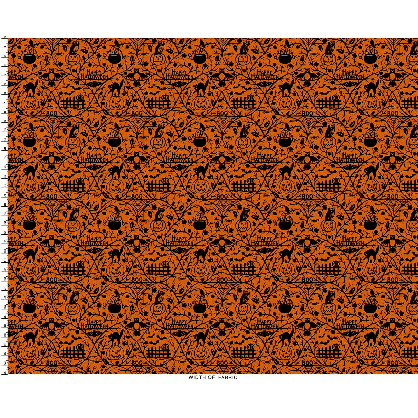 Maywood Studios Pumpkin Grove PUMPKIN GROVE ORANGE/BLACK MAS11180-OJ Fabric Yardage - Image 3