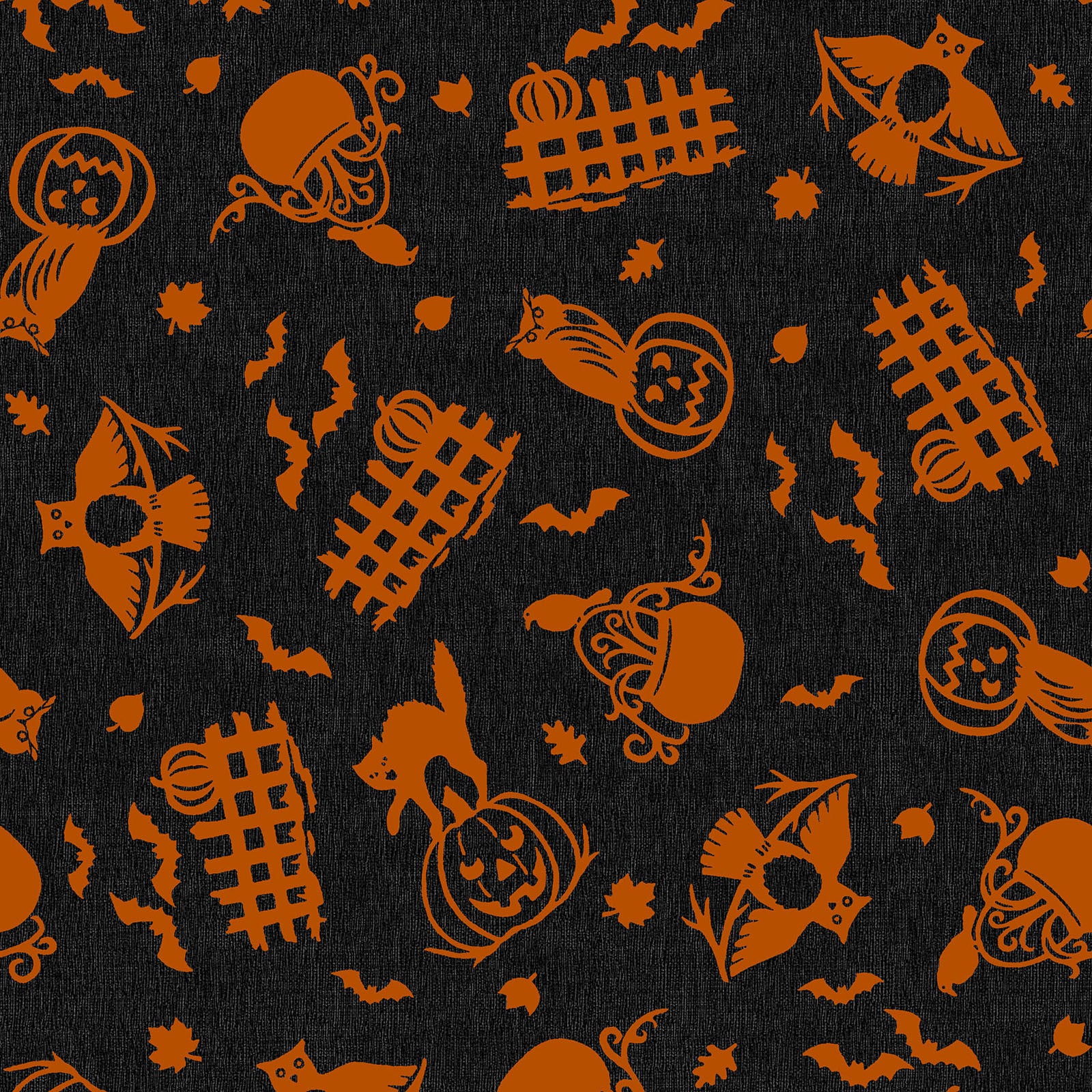 Maywood Studios Pumpkin Grove SPOOKY FENCES BLACK/ORANGE MAS11181-JO Fabric Yardage