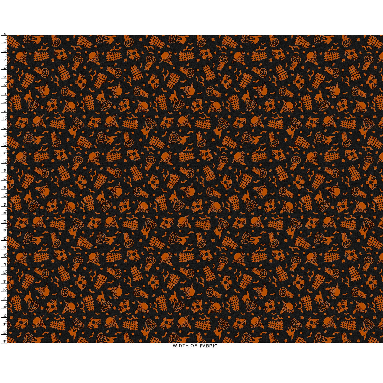Maywood Studios Pumpkin Grove SPOOKY FENCES BLACK/ORANGE MAS11181-JO Fabric Yardage - Image 3
