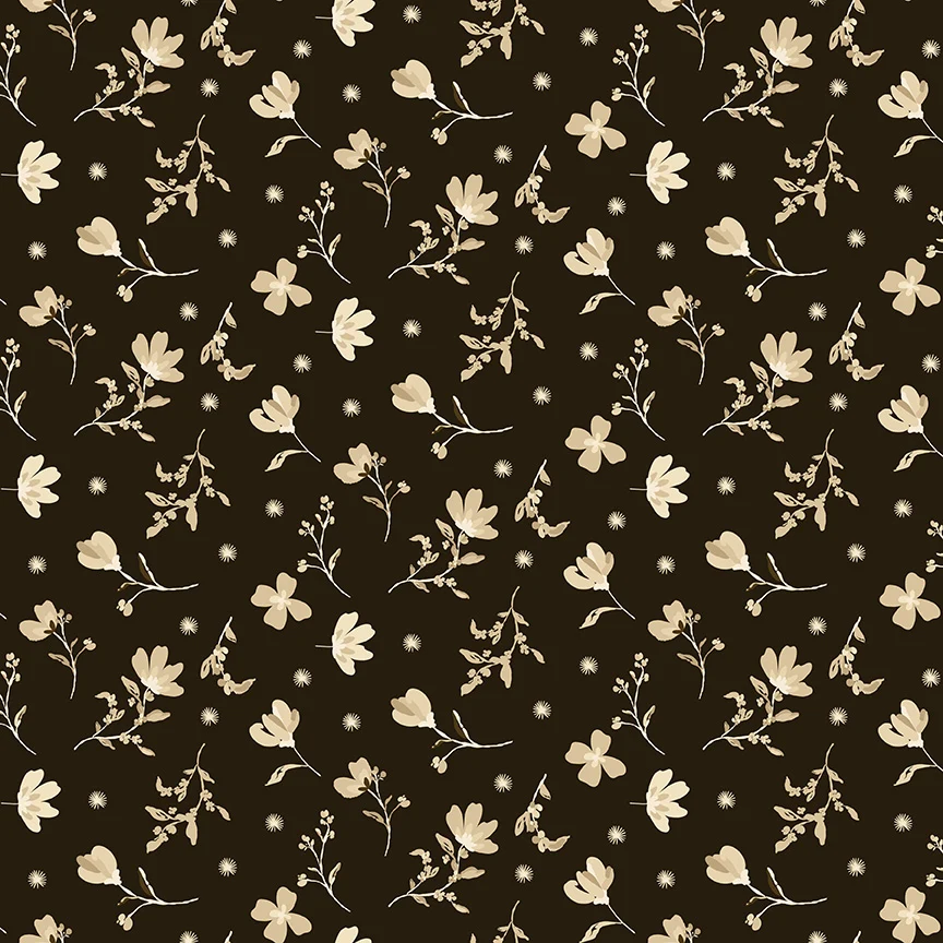 Riley Blake Morning Latte Floral Espresso C16921-ESPRESSO Fabric Yardage