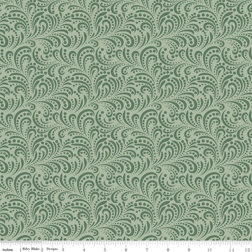 Riley Blake Morning Latte Swirls Green C16928-GREEN Fabric Yardage - Image 2