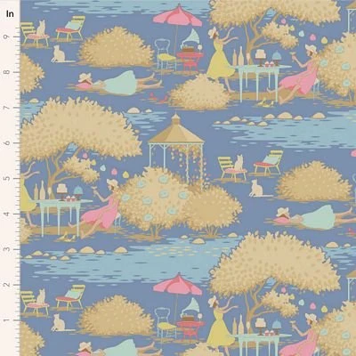 Tilda Sunday Brunch SUNDAY BRUNCH BLUE TIL100596 Fabric Yardage
